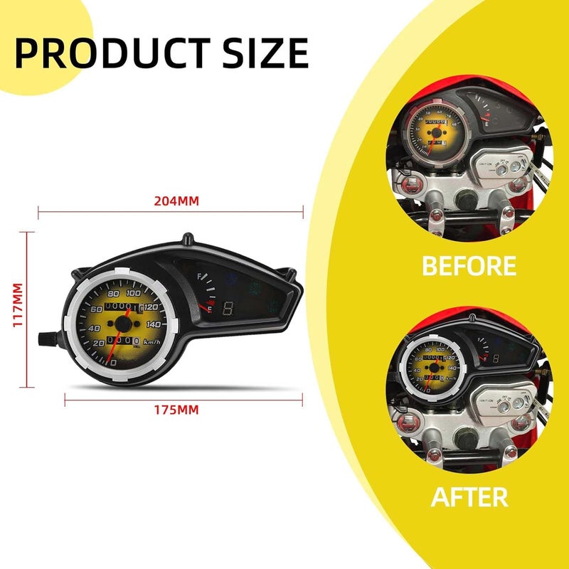 BAOUFF Speedometer Tachometer for Hawk 250,Motorcycle Odometer Fuel Gauge for Hawk250/Hawk 250cc - Image 2